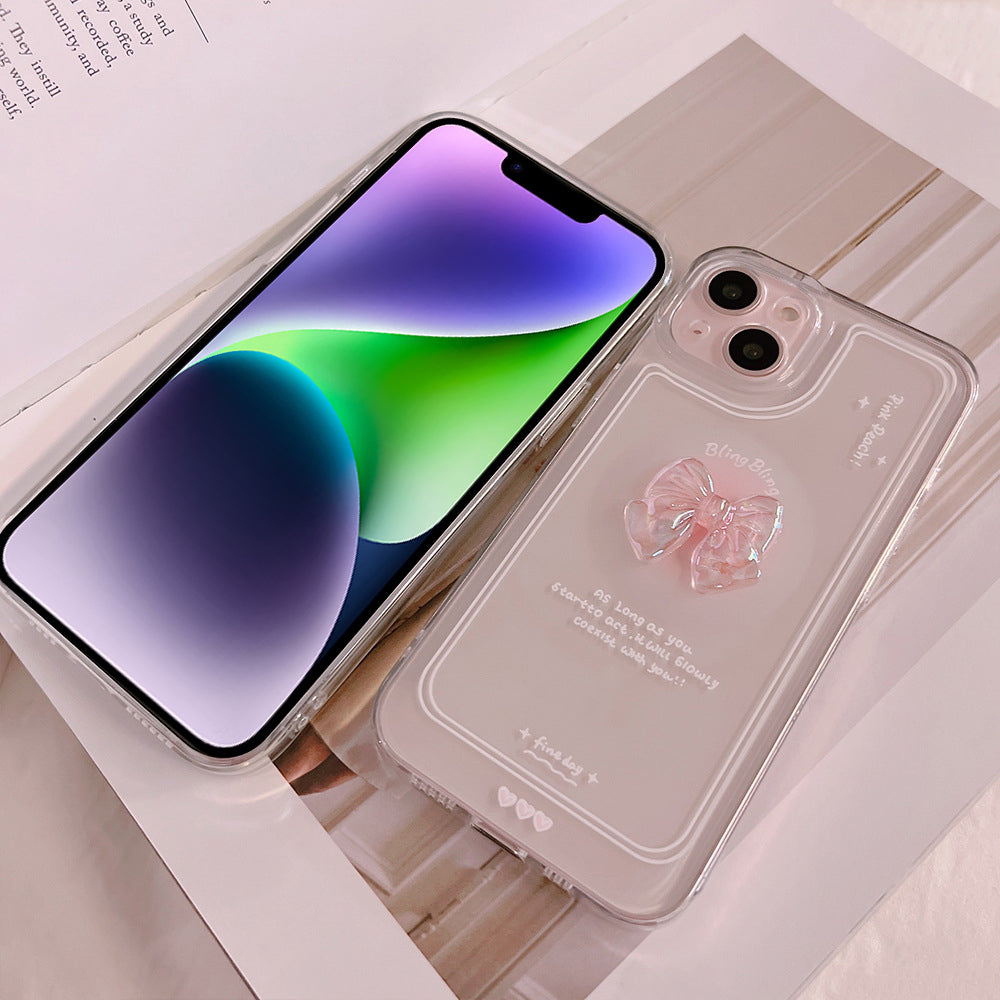 For iPhone 14 Plus Soft TPU Phone Case Crystal Bowknot Decor Clear Protective Phone Cover For iPhone 14 Plus Soft TPU Phone Case Crystal Bowknot Decor Clear Protective Phone Cover